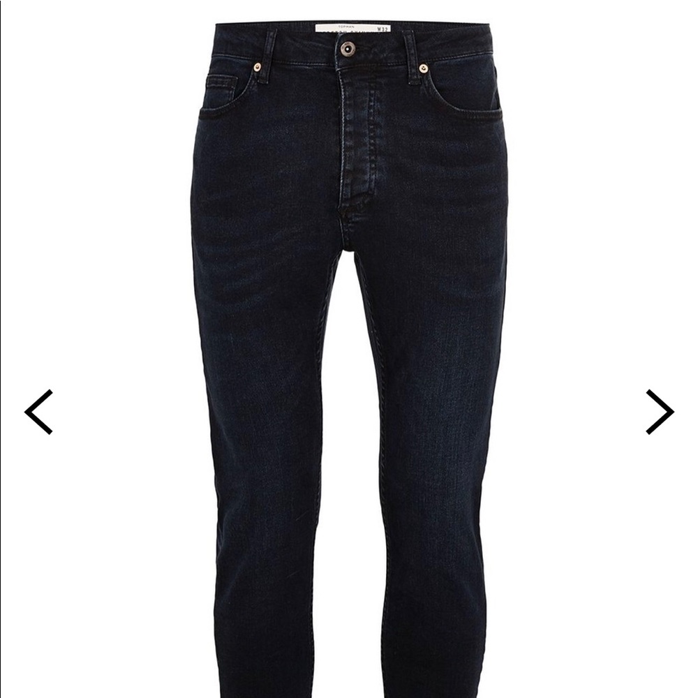 Topman Washed Black Raw Hem Skinny Jeans - Picture 5 of 5